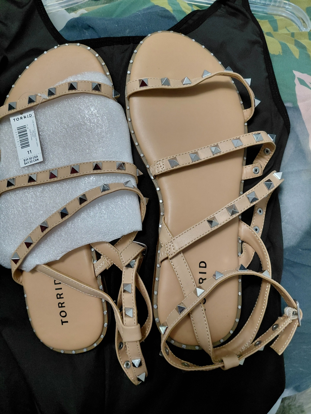 torrid Nude Studded Multi-Strap Sandals